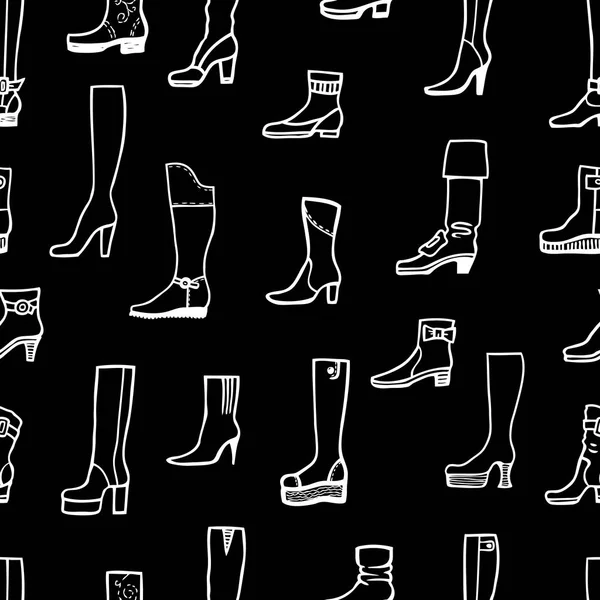 Naadloze Achtergrond Van Verschillende Vrouwelijke Laarzen — Stockvector