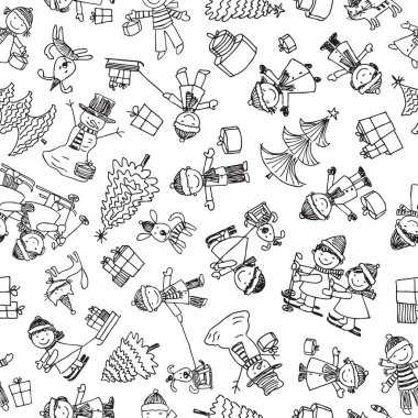 Neşeli Noel çocuklarda paterni