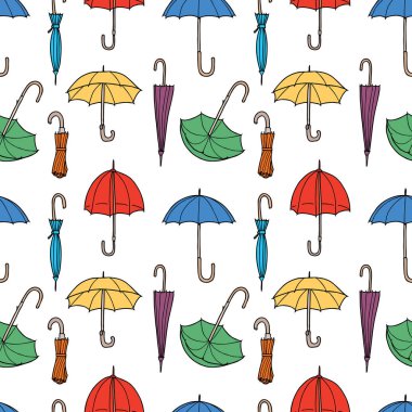 Renkli şemsiyelerin kusursuz deseni