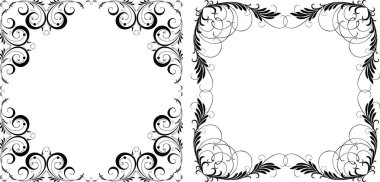 Dekoratif çiçek çerçeveler vektör görüntü
