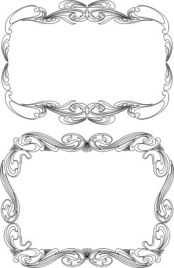 Vintage biçiminde süs çerçevelerinin vektör çizgileri