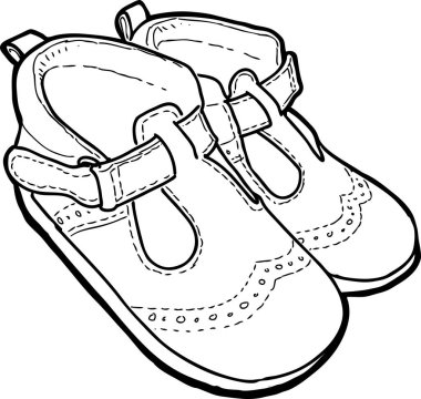 Küçük çocuklar için yaz sandaletleri çizimi