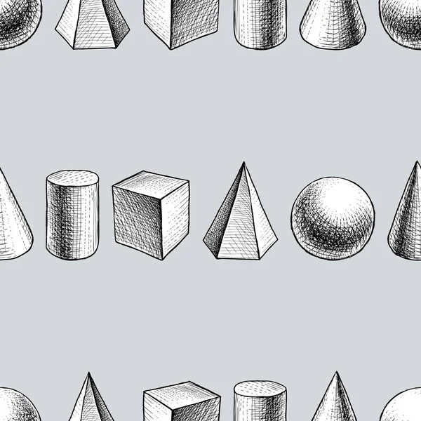 Patrón Sin Costuras Bocetos Varias Figuras Geométricas — Archivo Imágenes Vectoriales