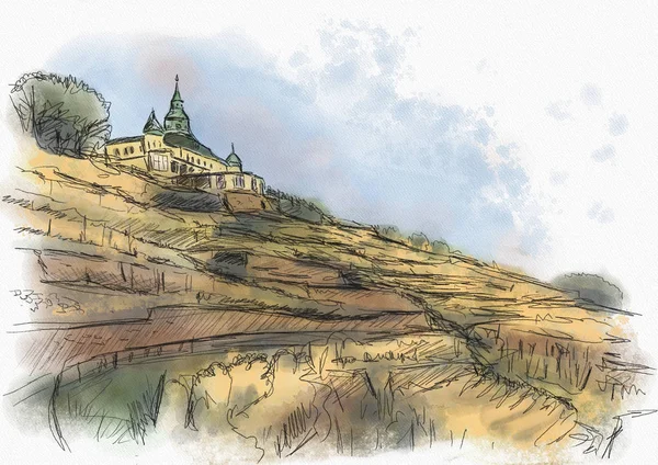 Spitzhaus Radebeul sketch — Φωτογραφία Αρχείου