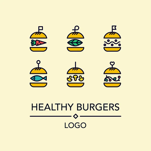 Logo Burger w stylu liniowe. — Wektor stockowy