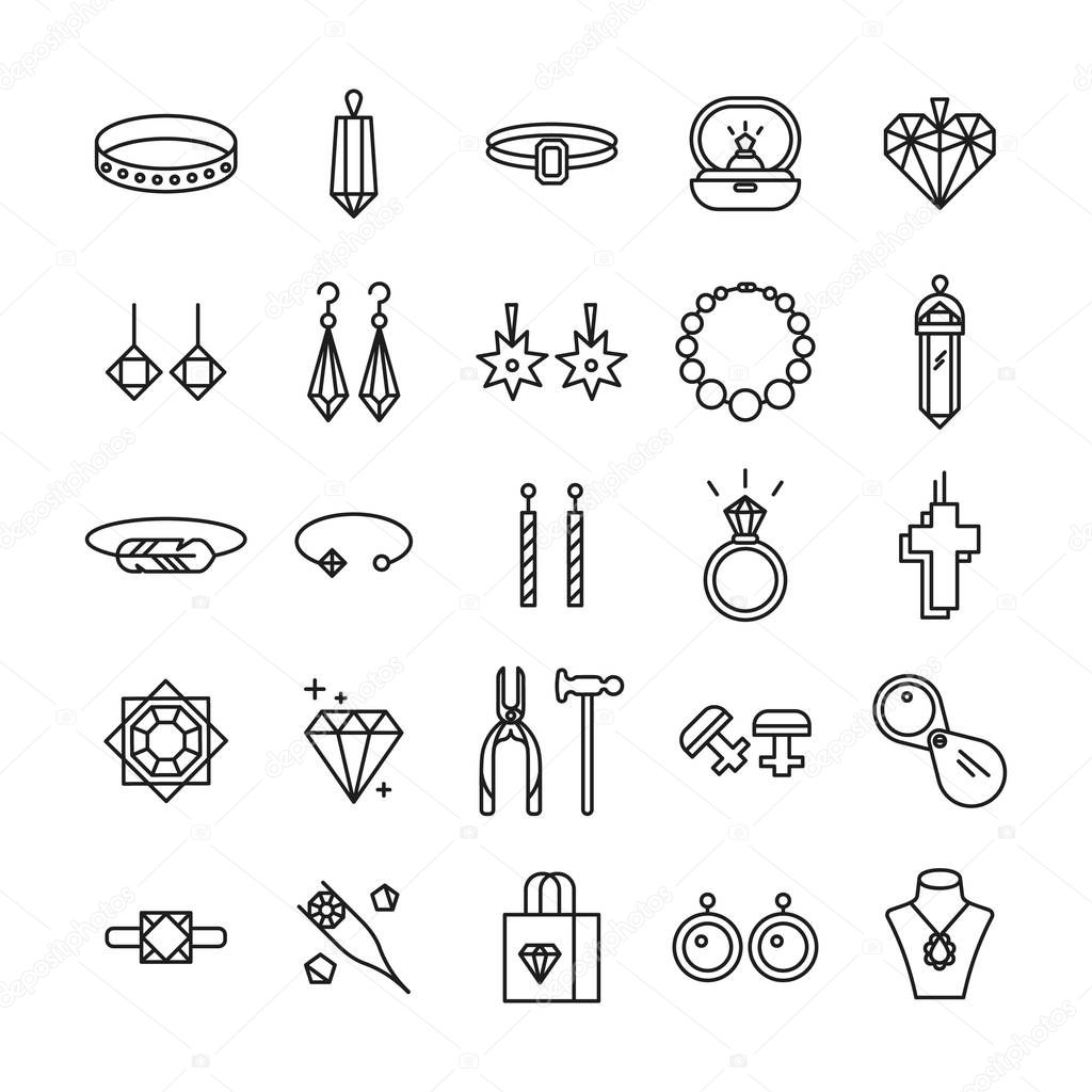 Jewelry shop icons.