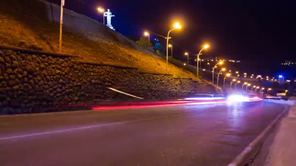 Time lapse movement cars — Stock Video