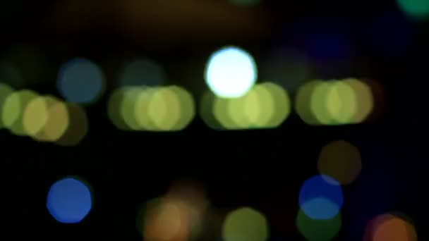 Disco lights out skupienia. Streszczenie bokeh. — Wideo stockowe