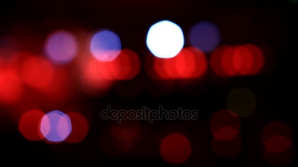 Disco lights out skupienia. Streszczenie bokeh. — Wideo stockowe