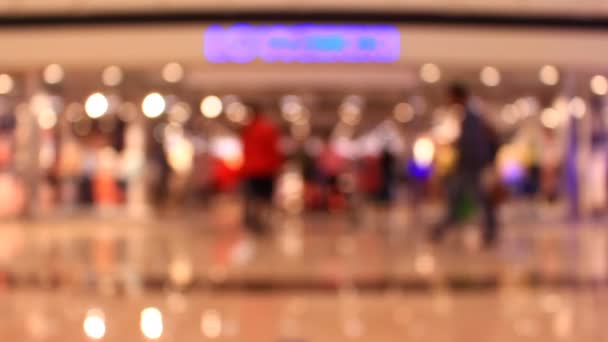 Time Lapse desfocado Shopping Center com pessoas ambulantes — Vídeo de Stock