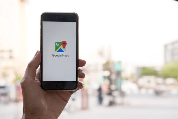 Chiang Mai, Thailand - Mar 16,2017: Google Maps ansökan på A — Stockfoto