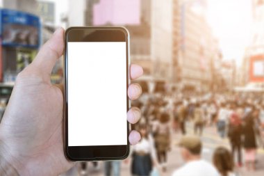 boş mobile ile akıllı telefon kullanan adam metinleri ekleyebilirsiniz veya