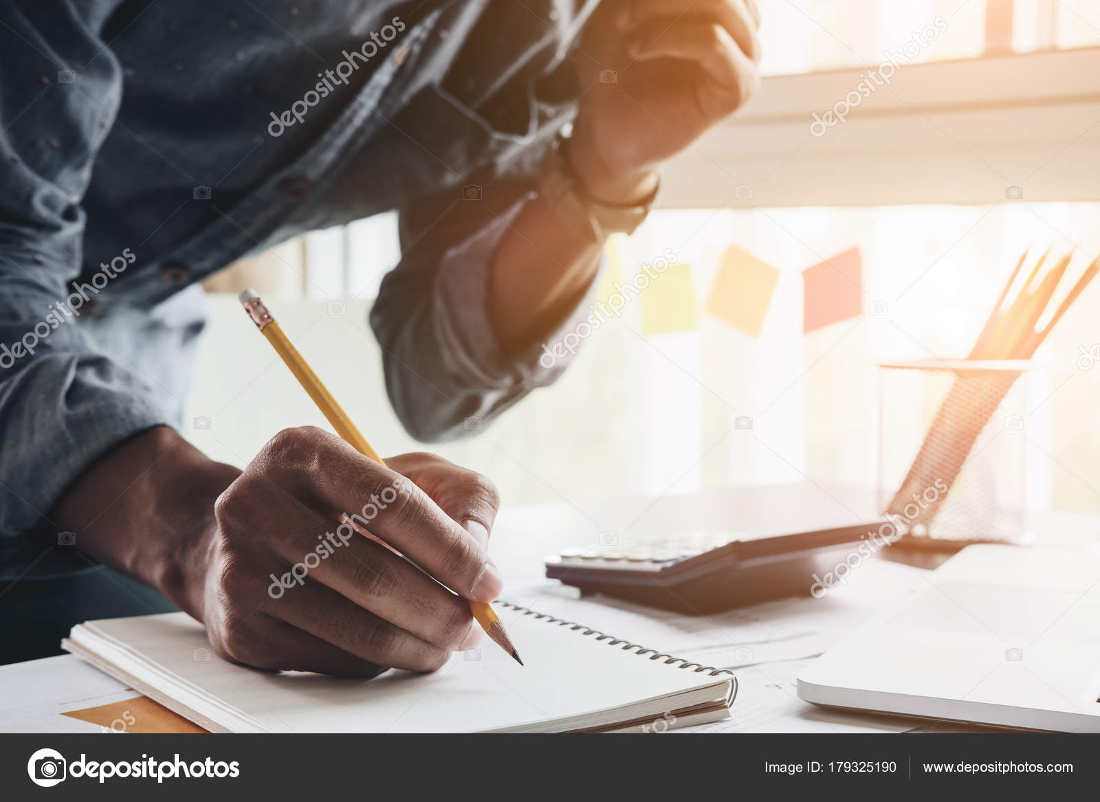 Close Up Accountant Man Using Calculator While Writing Make Note Close Up Accountant Man Using Calculator While Writing Make Note About Cost Profit At Home Office Photo By Itchaz Gmail Com