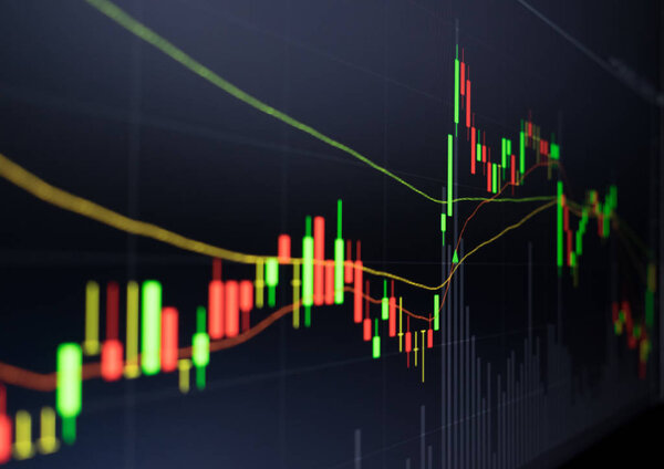 подсвечник график фокус разрыв на графике, бизнес и финансовая концепция
