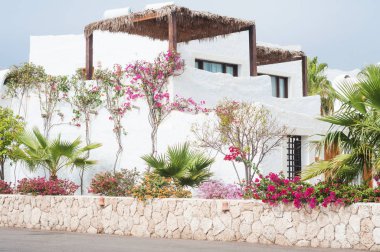   Güzel otel peyzaj ile eski stil