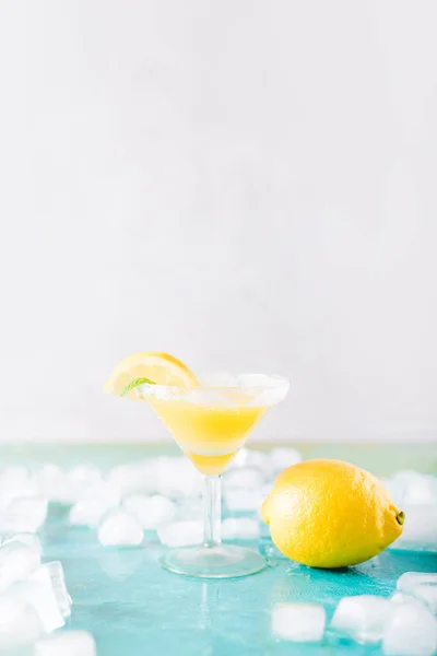 Detox cocktail with ice cubes