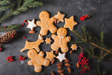 gingerbread çerezleri ve çilek