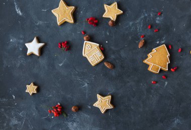 gingerbread çerezleri ve çilek