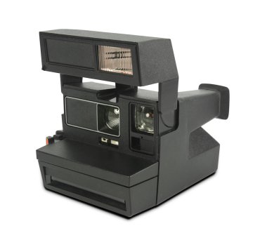 anında film kamera beyaz zemin üzerine