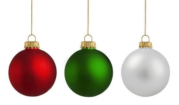 Beyaz arka plan üzerinde Noel topları