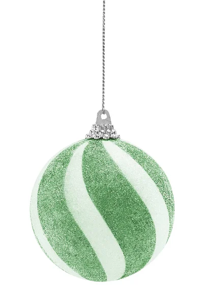 Gröna Glitter Christmas Ball — Stockfoto