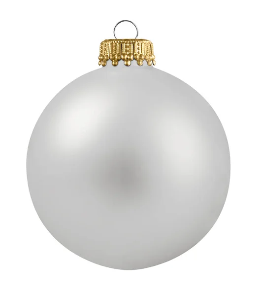 Białe Boże Narodzenie ball na białym tle — Zdjęcie stockowe
