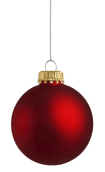 Bola de Natal vermelho sobre fundo branco — Fotografia de Stock