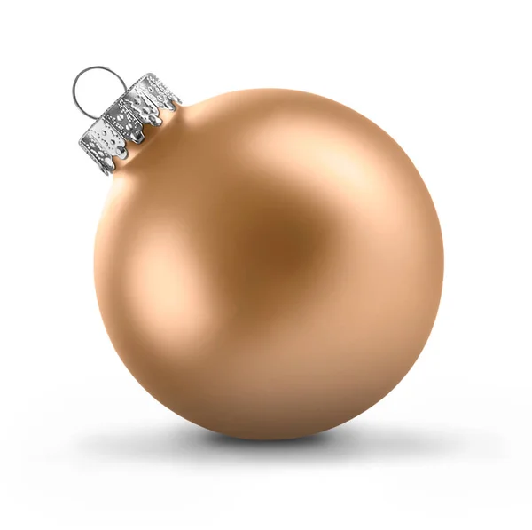 Złota piłka Boże Narodzenie na białym tle — Zdjęcie stockowe