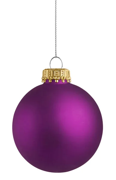 Фіолетовий різдвяний м'яч на білому тлі Ліцензійні Стокові Фото