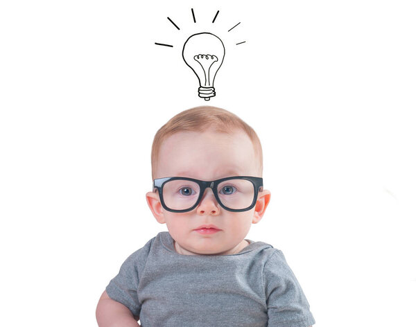 Smart baby with glasses