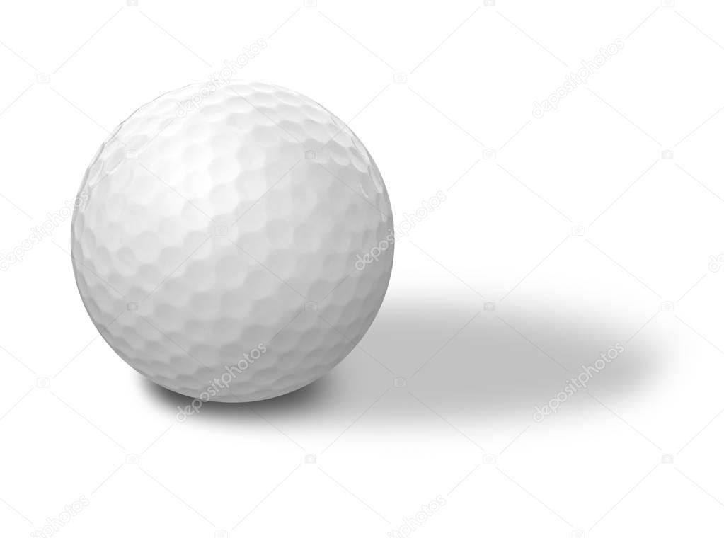 Golf ball on a white background