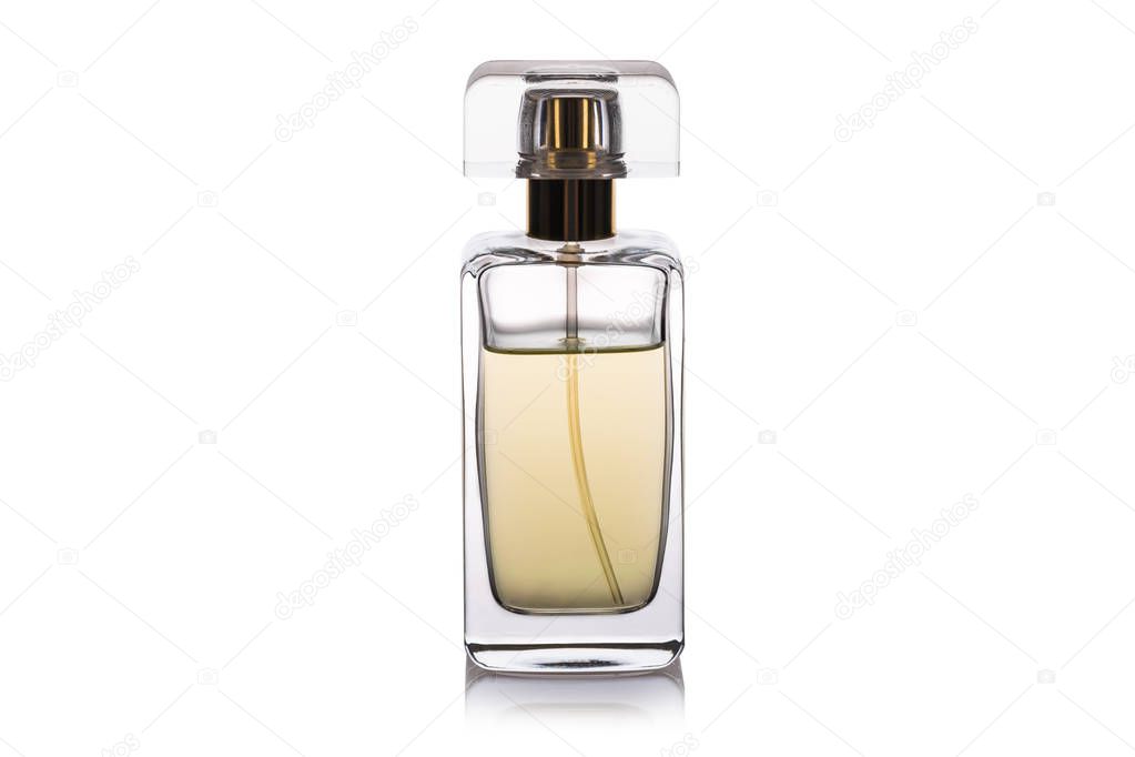 Bottle of perfume isolated of white background