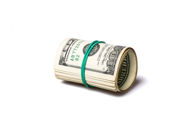 Yüz dolarlık banknotlar rulo