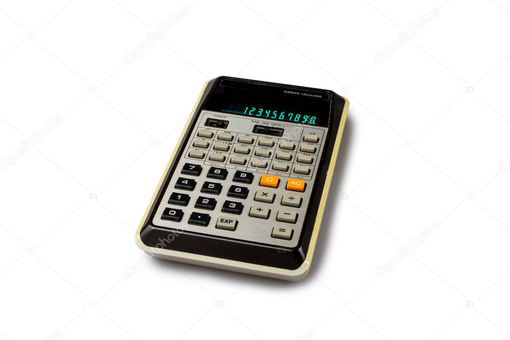 Old retro scientific calculator