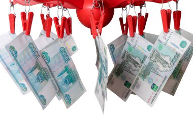 Bin ruble Lirası üstünde elbise-peg
