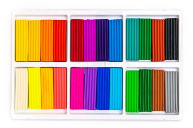 Set of 24 colorful plasticine bricks