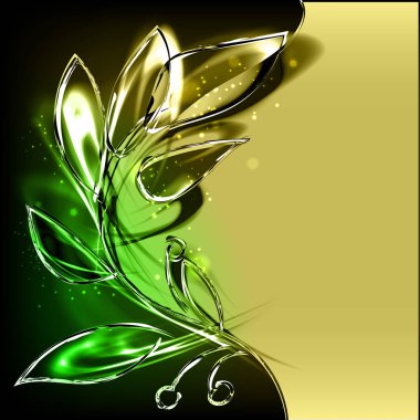 Soyut yeşil şenlikli parlak dal.