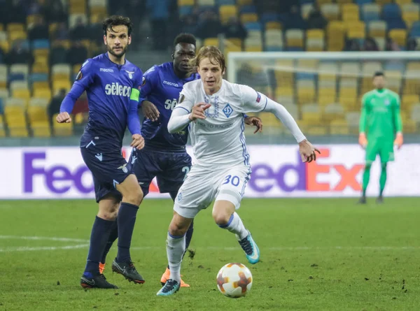 Kiev, Ukrayna - 15 Mart, 2018: Artem Shabanov, eylem sırasında Ss Lazio Milli Güvenlik Olympiyskiy Stadyumu'nda Uefa Avrupa Ligi maçında Dinamo Kiev