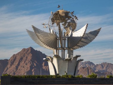 Sharm el Sheikh, Mısır - 22 Ekim 2017: Barış Meydanı anıt Guinness Rekorlar Kitabı listelenen