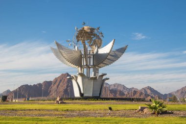 Sharm el Sheikh, Mısır - 22 Ekim 2017: Barış Meydanı anıt Guinness Rekorlar Kitabı listelenen