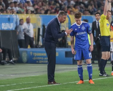 Dnipro, Ukrayna - 09 Mayıs, 2018: Viktor Tsyhankov, eylem sırasında Dinamo Kiev Ukrayna Kupası Finali Fc Shakhtar Dnipro-Arena Stadı nda karşı maç sırasında