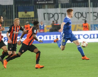 Dnipro, Ukrayna - 09 Mayıs, 2018: Viktor Tsyhankov, eylem sırasında Dinamo Kiev Ukrayna Kupası Finali Fc Shakhtar Dnipro-Arena Stadı nda karşı maç sırasında