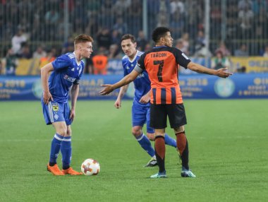 Dnipro, Ukrayna - 09 Mayıs, 2018: Viktor Tsyhankov, eylem sırasında Dinamo Kiev Ukrayna Kupası Finali Fc Shakhtar Dnipro-Arena Stadı nda karşı maç sırasında