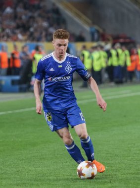 Dnipro, Ukrayna - 09 Mayıs, 2018: Viktor Tsyhankov, eylem sırasında Dinamo Kiev Ukrayna Kupası Finali Fc Shakhtar Dnipro-Arena Stadı nda karşı maç sırasında
