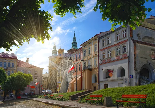 Praça da cidade velha em Przemysl, Polônia — Fotografia de Stock