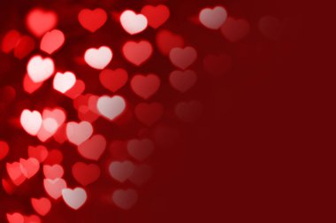 Kırmızı ve beyaz kupa bokeh arka plan ile kopya alanı olarak