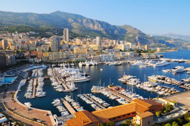 Panoramic view of Hercules harbour in Monaco clipart