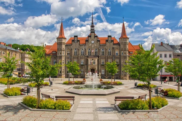 Walbrzych városháza - Waldenburg - city, Alsó-Szilézia, Lengyelország — Stock Fotó