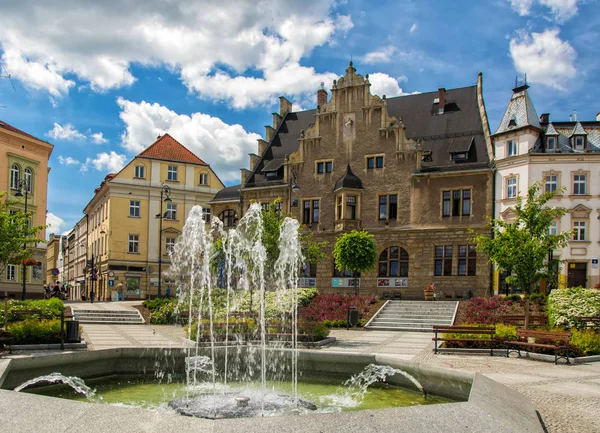 Magistrat tér Walbrzych városban, Alsó-Szilézia, Lengyelország — Stock Fotó