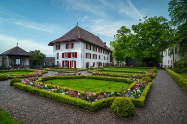 Barok bahçeli Stapfer House, Lenzburg, İsviçre